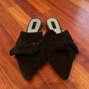 Topshop Black Suede Kara Flats